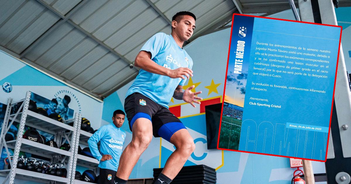 Sporting Cristal dio a conocer parte médico de Martín Távara