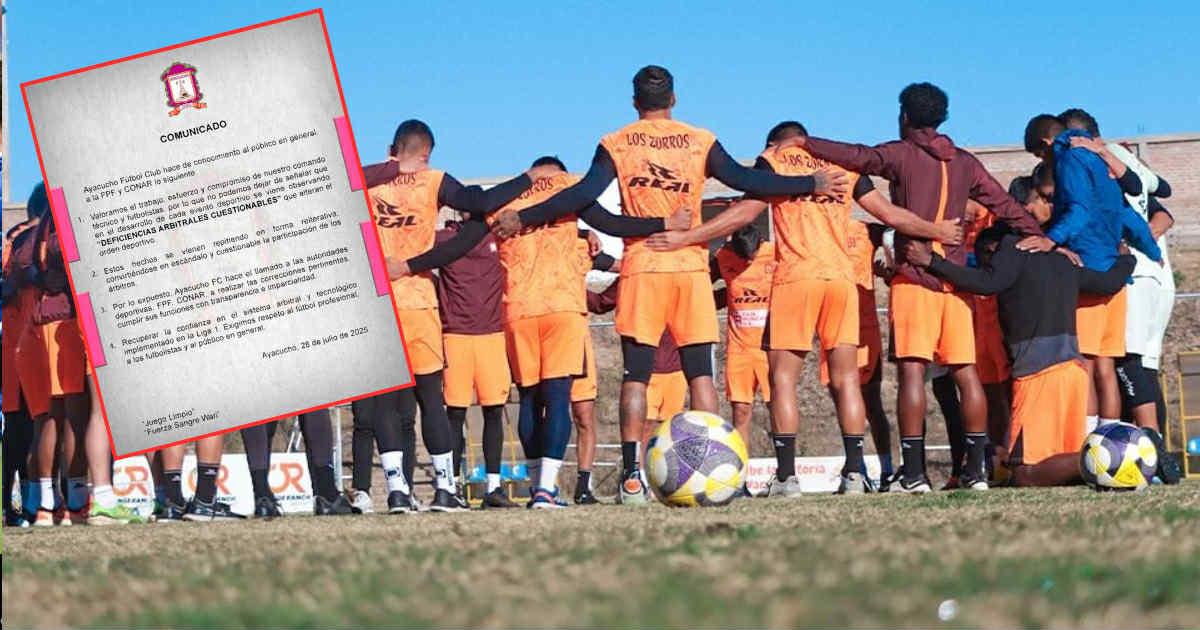Ayacucho FC y su voz de protesta contra los últimos malos arbitrajes