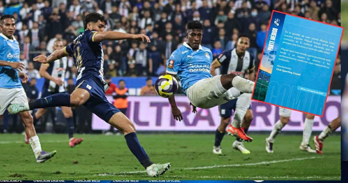 Cristal confirmó que Miguel Araujo pasará por el quirófano