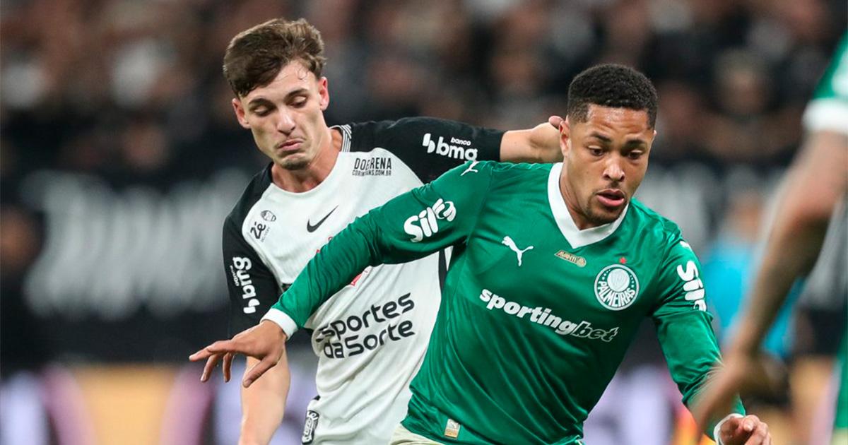 Corinthians y Palmeiras igualaron 1-1 en el derby paulista
