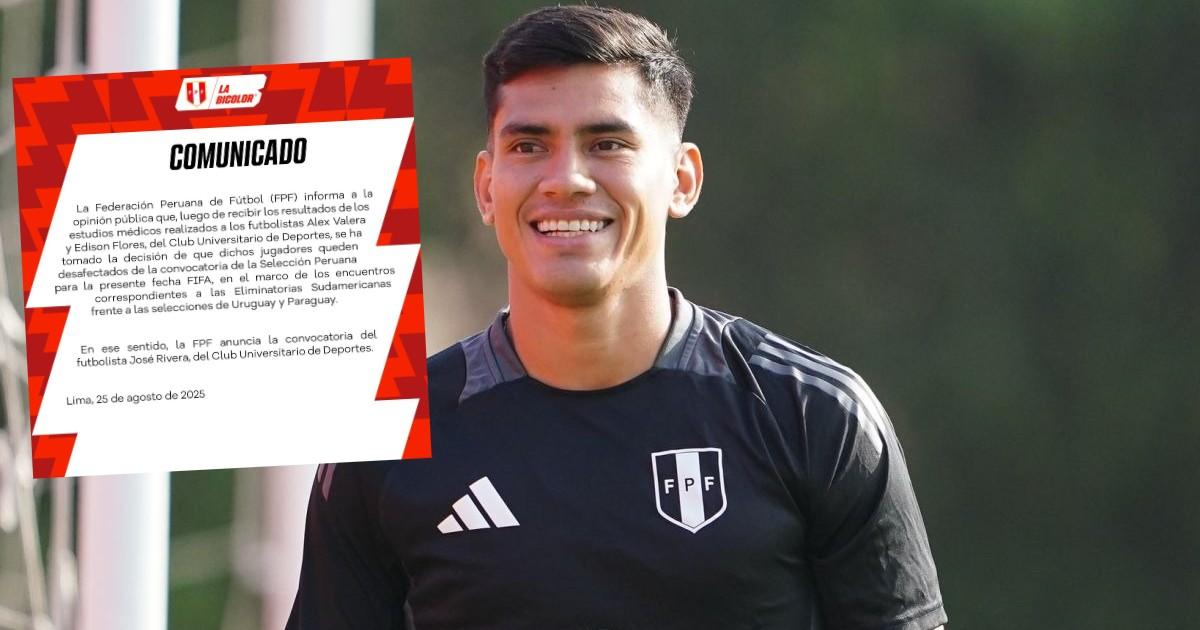 FPF confirmó bajas de Flores y Valera, Rivera fue convocado