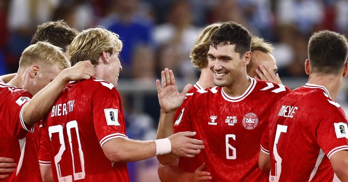 Dinamarca goleó a Grecia en las eliminatorias