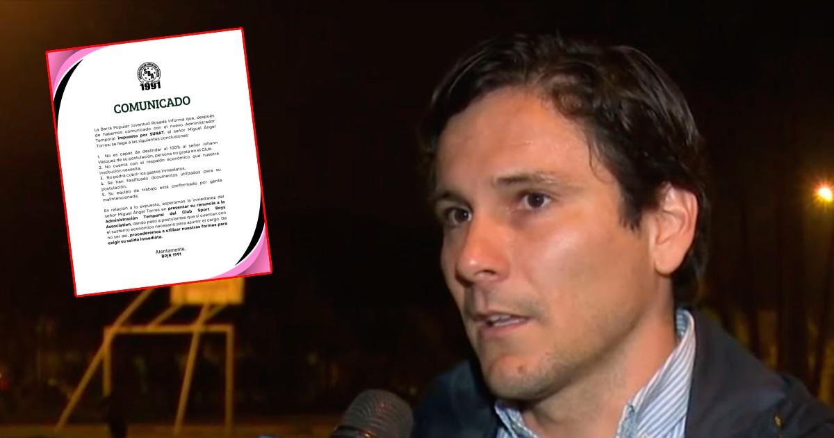 Barra de Boys pidió renuncia de nuevo administrador Miguel Torres