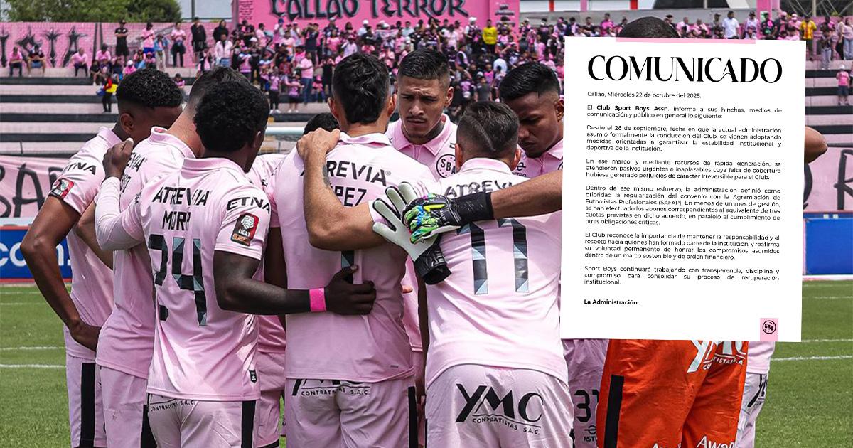 Sport Boys informó que realizó los abonos correspondientes a la Safap
