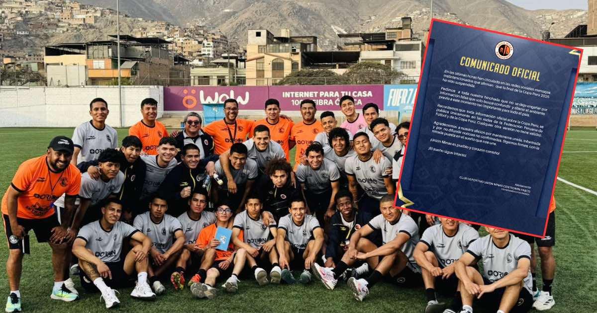 Unión Minas lanzó comunicado previo a su duelo de mañana por la final de la Copa Perú