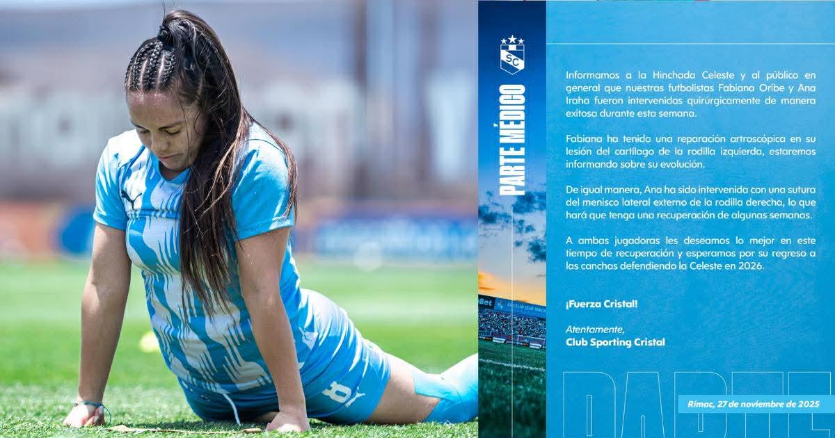 Cristal Femenino informó que Oribe e Iraha fueron operadas con éxito