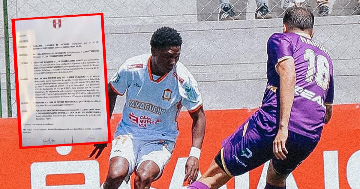 LO ÚLTIMO: Se declaró como ganador a Comerciantes en choque ante Ayacucho FC