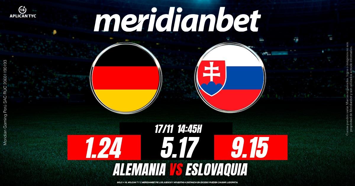 Alemania vs Eslovaquia: ¡Juega en las Eliminatorias Europeas y gana un viaje al Caribe gracias a Meridianbet!