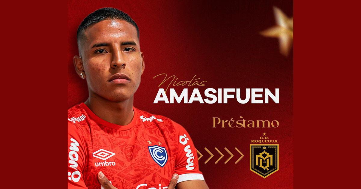 Nicolás Amasifuén jugarán en Deportivo Moquegua en calidad de préstamo