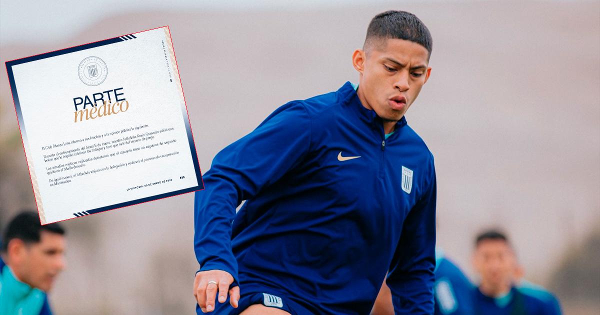 Alianza informó que Kevin Quevedo presenta esguince de tobillo y se recuperará en Uruguay