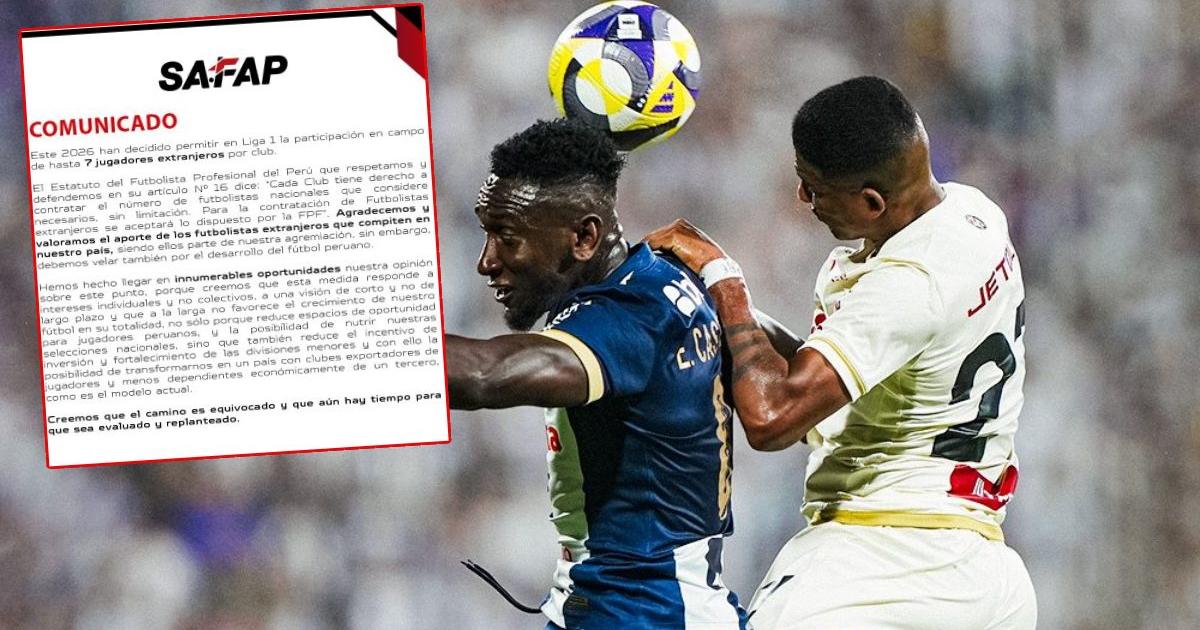SAFAP se pronunció sobre la participación de 7 extranjeros por club
