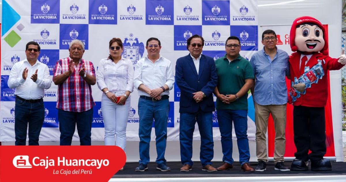 caja huancayo, La fundación Caja Huancayo y la Municipalidad de La Victoria colocan primera piedra para la recuperación del complejo deportivo Indoamérica y Parque del Emprendedor