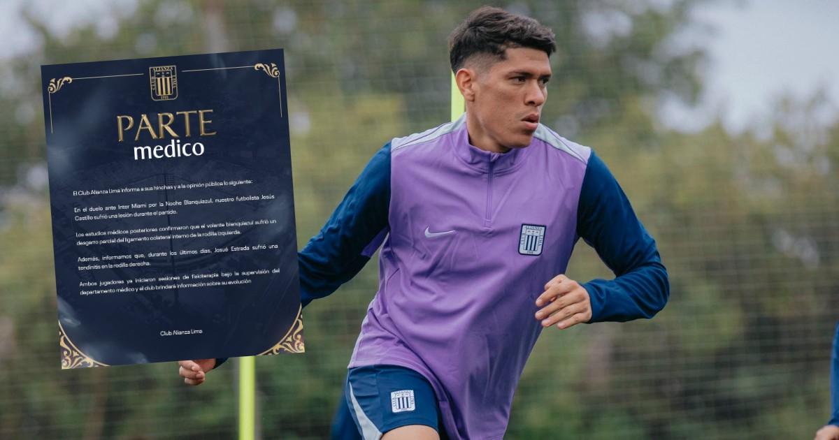 Jesús Castillo será baja en Alianza Lima por lesión