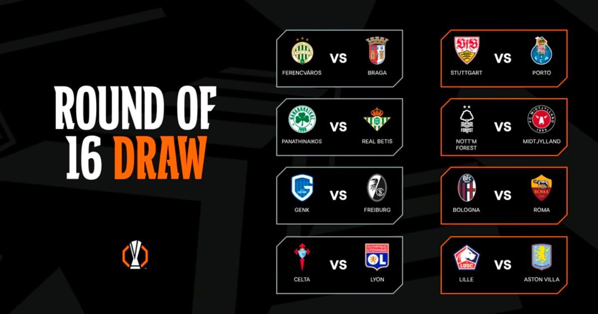 Así se jugarán los octavos de final de la Europa League