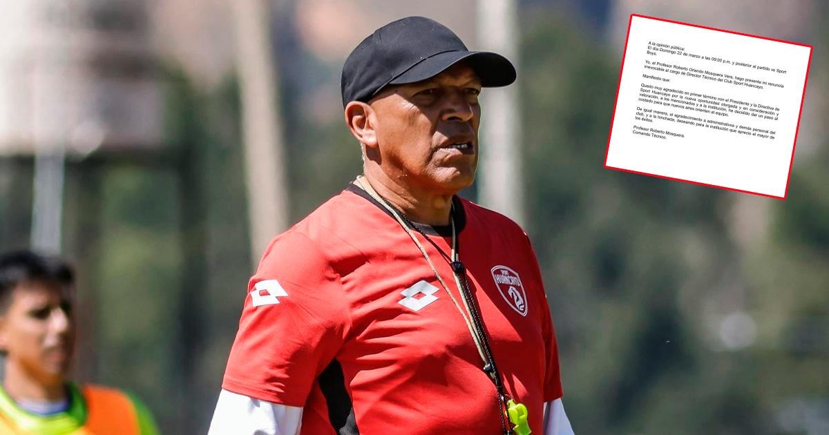 Uno más en la lista: Roberto Mosquera no sigue como DT de Sport Huancayo