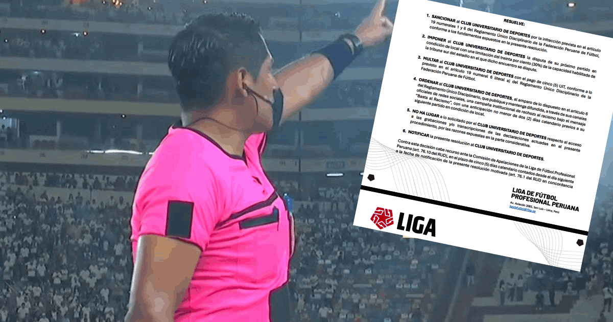 Sancionan a Universitario con reducción de aforo en la tribuna sur por actos racistas