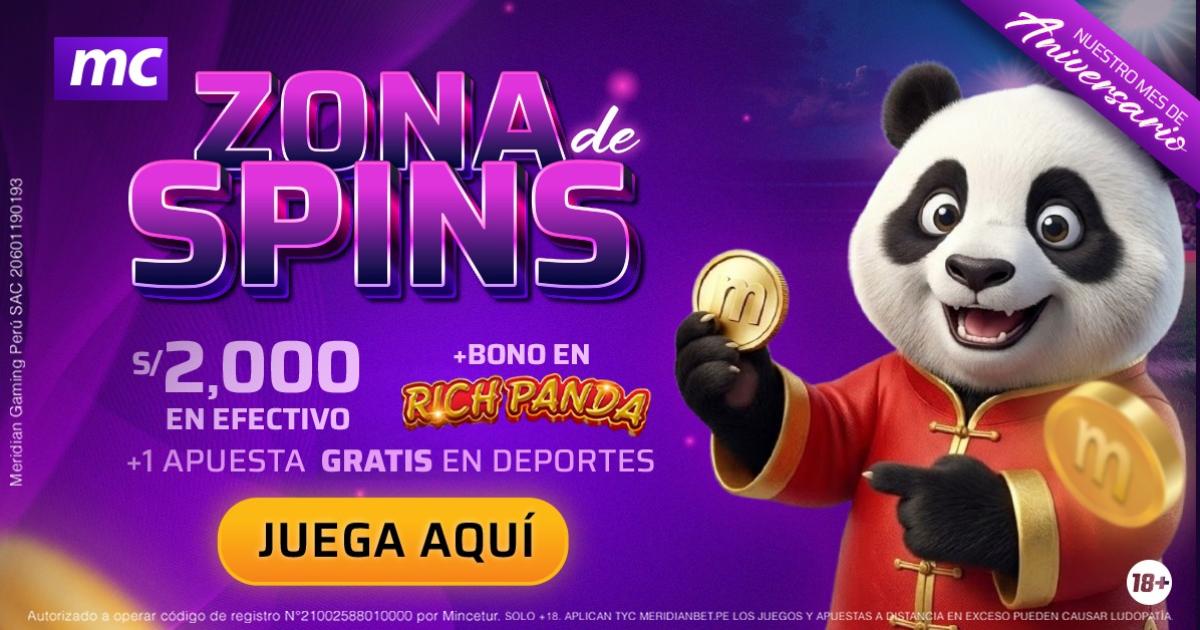 Compite por S/2,000 + bonos y freebets en el Torneo Zona de Spins de Meridian Casino