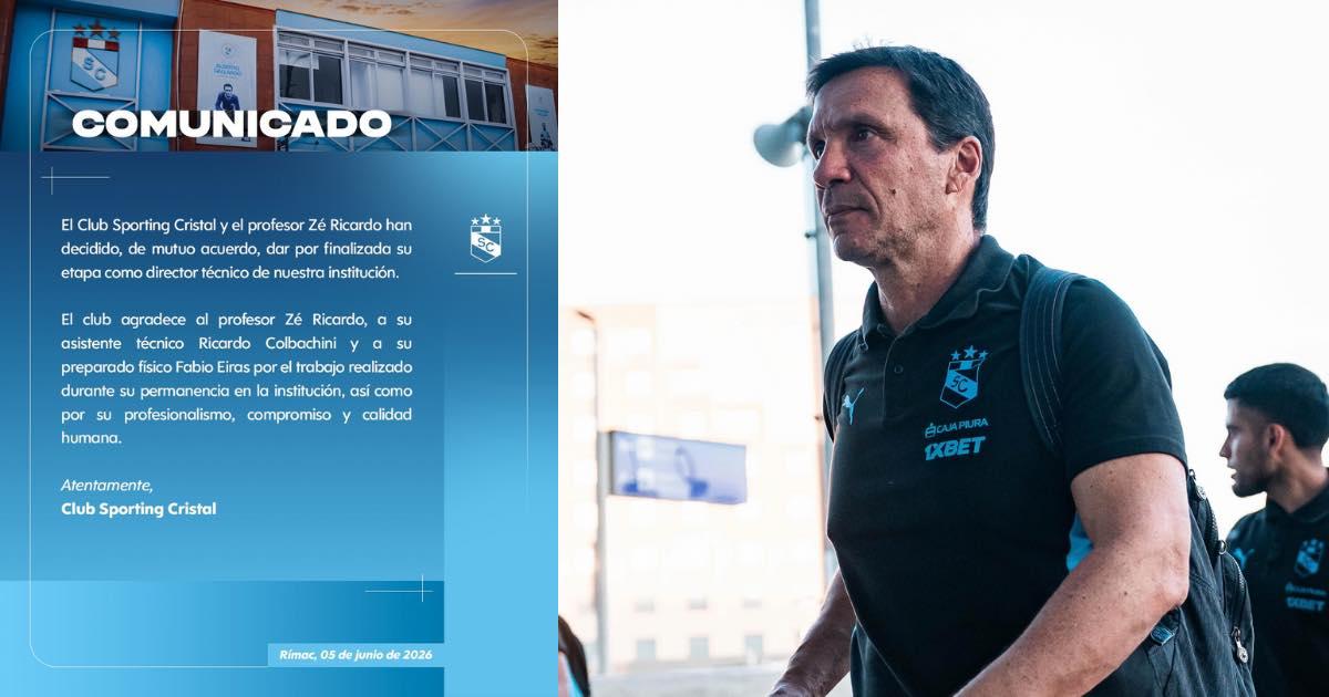 No va más: Zé Ricardo dejó de ser técnico de Sporting Cristal
