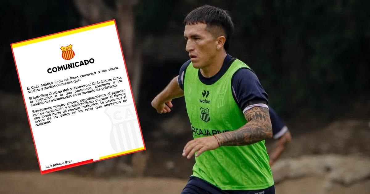 Atlético Grau confirmó salida de Cristian Neira y su regreso a Alianza Lima