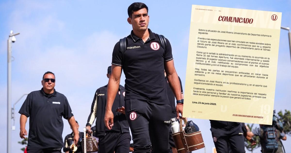 Universitario: "José Rivera seguirá siendo parte del proyecto deportivo"