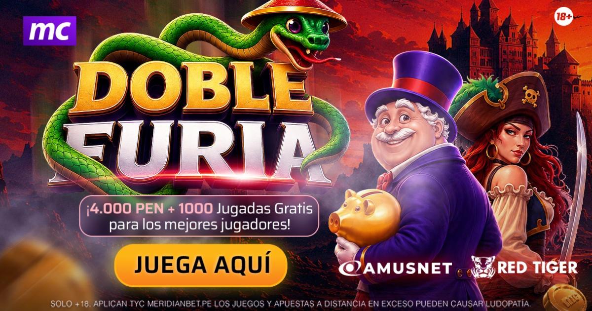 La Doble Furia de Meridian Casino te hará ganar S/4,000 en efectivo y 1,000 giros gratis