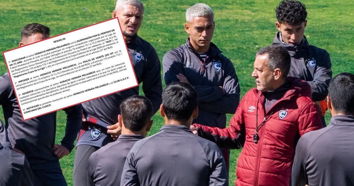 ¡Duro castigo! Horacio Melgarejo fue suspendido un año por polémicas declaraciones