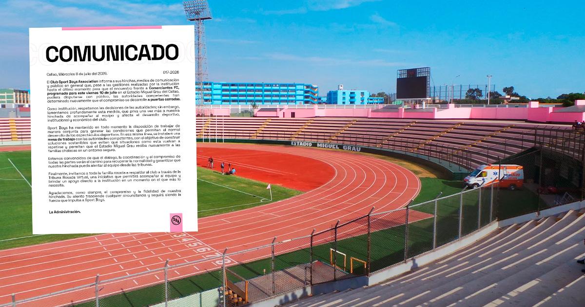 Sport Boys anunció que volverá a jugar sin público ante Comerciantes FC
