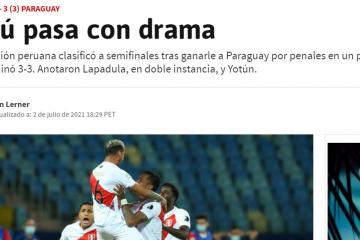 "Perú renace ante Paraguay" y todas las portadas tras pase a semis de la 'bicolor' en Copa América | FOTOS