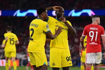 Inter de Milán superó por 2-0 en su visita a Benfica por la ida de la Champions League