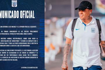 Alianza Lima informó que Campos no será considerado para choque de esta noche