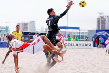 Perú cayó ante Colombia y quedó eliminado del Sudamericano Sub 20 de fútbol playa