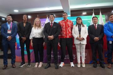 El COP e IPD presentaron a Gladys Tejeda y Nicolás Pacheco como abanderados de Perú en Santiago 2023