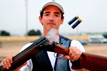 Rozó una medalla: De Souza culminó en el cuarto lugar en Trap Masculino
