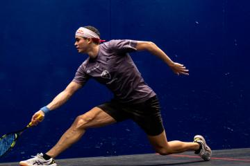 ¡Con pie derecho! Diego Elías arrancó con triunfo en el Hong Kong Squash Open