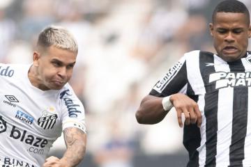 Aún no puede celebrar: Botafogo de Nunes se dejó empatar a último minuto ante Santos