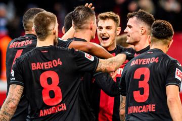 Bayer Leverkusen volvió a golear y sigue cómodo en la cima de la Bundesliga