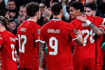 Liverpool avanzó sin problemas a semifinales de la Carabao Cup