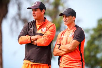 Fabián Bustos tuvo su primera práctica en Universitario esta mañana