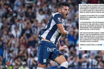 Zambrano: "Vuelvo con más ganas y compromiso que nunca, soy un agradecido de estar de vuelta en el club más grande del Perú"
