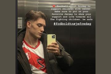 ¿Guiño a Fossati? Sonne posó con camiseta peruana en campaña contra el cáncer en Dinamarca