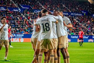 Valencia derrotó por 1-0 a Osasuna y se mete a la pelea por un torneo internacional