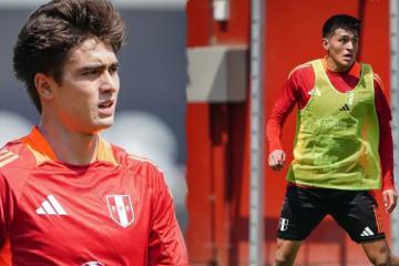 Juan Pablo Goicochea y Carlos Gómez entrenan con la selección Sub-20