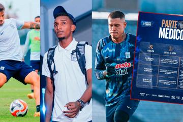Alianza Lima presentó parte médico de Costa, Ramos y Campos