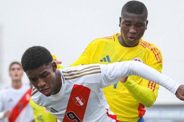 (FOTOS) Selección peruana Sub-20 empató 1-1 con Colombia en partido amistoso