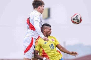 (FOTOS) Selección peruana Sub 20 volvió a igualar 1-1 con Colombia en amistoso