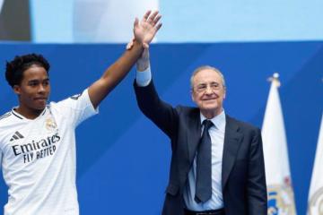 Endrick fue presentado por el Real Madrid en el Bernabéu