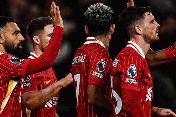 Liverpool vence 2-1 a Wolves y se afianza como único líder de la Premier League