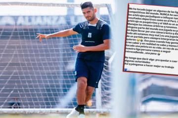 Zambrano criticó al arbitraje: "En ninguna parte del mundo esa jugada es penal"