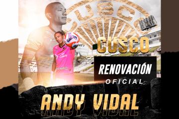 Andy Vidal seguirá custodiando la portería de Cusco FC