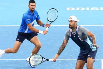 Djokovic y Kyrgios fueron eliminados del dobles en Brisbane